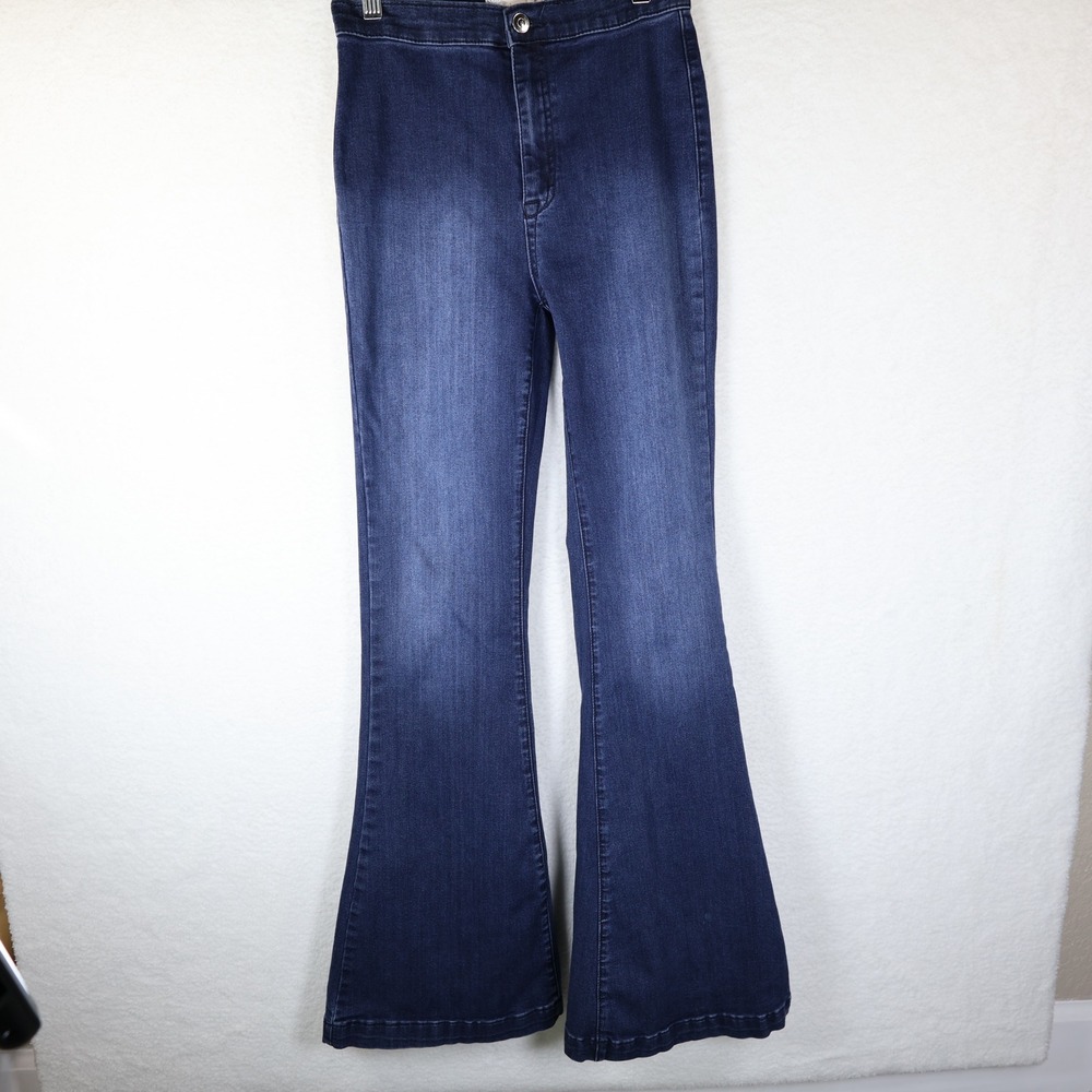 Altar'd State Jeans Women's 27 Dark‎ Wash High Rise Flare Bell Bottom Stretchy